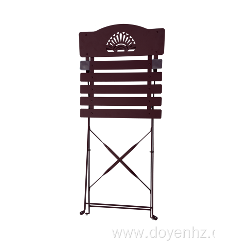 Outdoor Metal Folding Slat Chair with Fanned Pattern